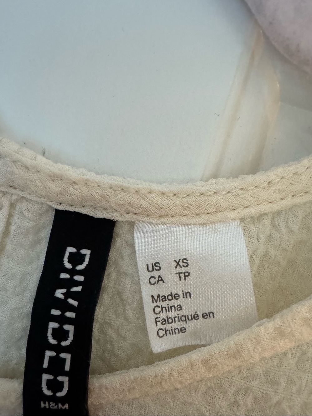 H&M Cream Textured Short-Sleeve Top - Picture 7 of 9